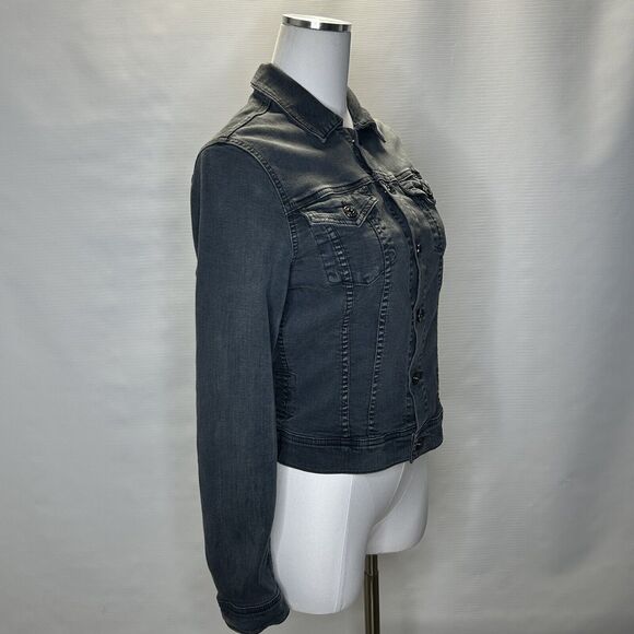 AG Adriano Goldschmied The Robyn Cropped Gray Denim Stretch Jacket Size M P17134 - Picture 2 of 13